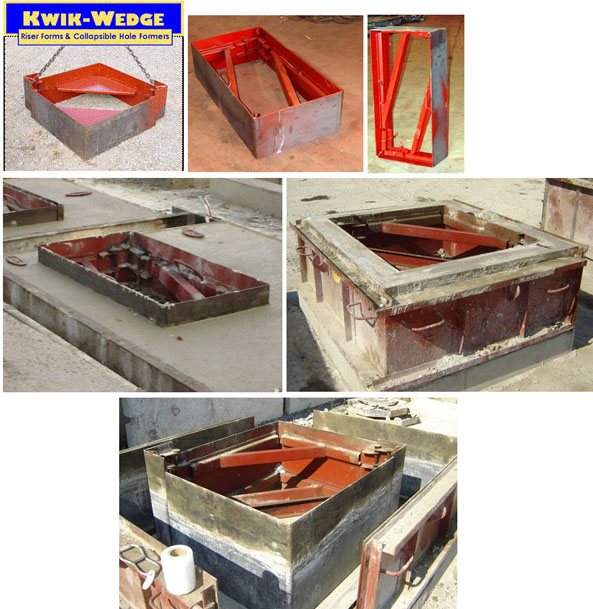 Kwik Wedge rectangular holeformers, catch basins and riser forms