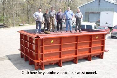 Our crew standing on top of a 9 ft x 16 ft x 4 ft tapered core septic tank form